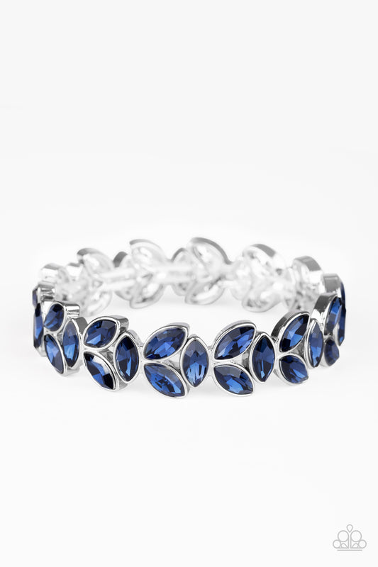 Paparazzi Accessories-Glided Gardens Blue Marquise Bracelet