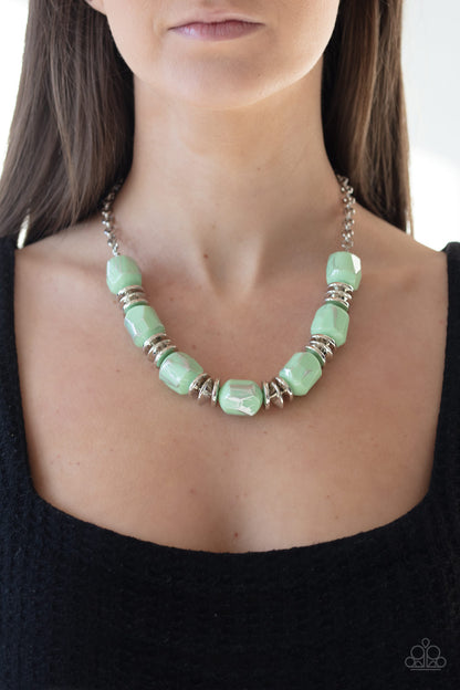 Paparazzi Accessories-Girl Grit Green Necklace Set