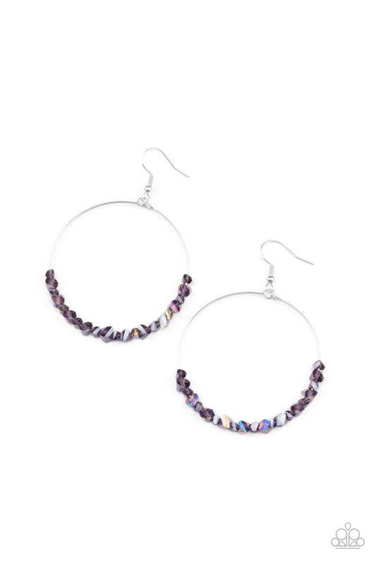 Paparazzi Accessories-Glimmering Go-Getter Purple Jagged Earrings