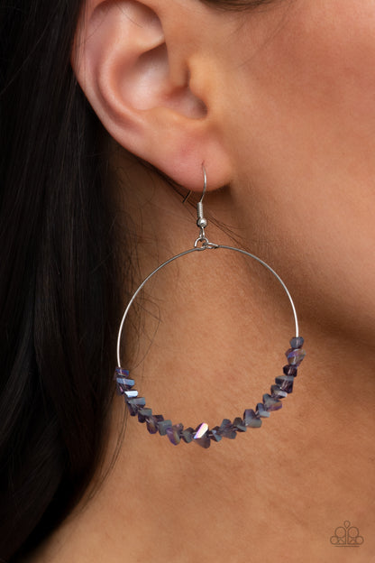 Paparazzi Accessories-Glimmering Go-Getter Purple Jagged Earrings