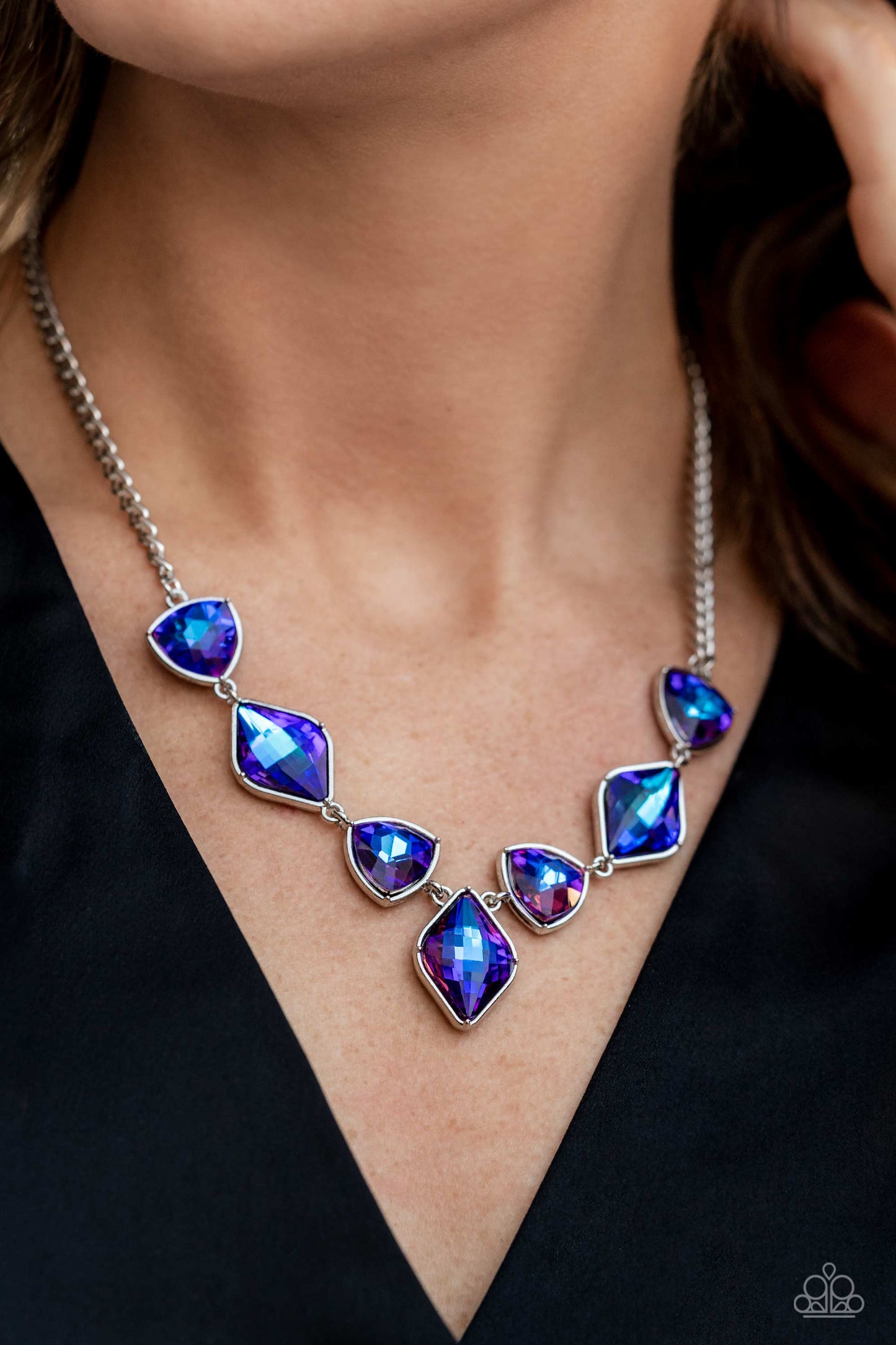 Paparazzi Accessories-Glittering Geometrics Purple LOTP Necklace Set