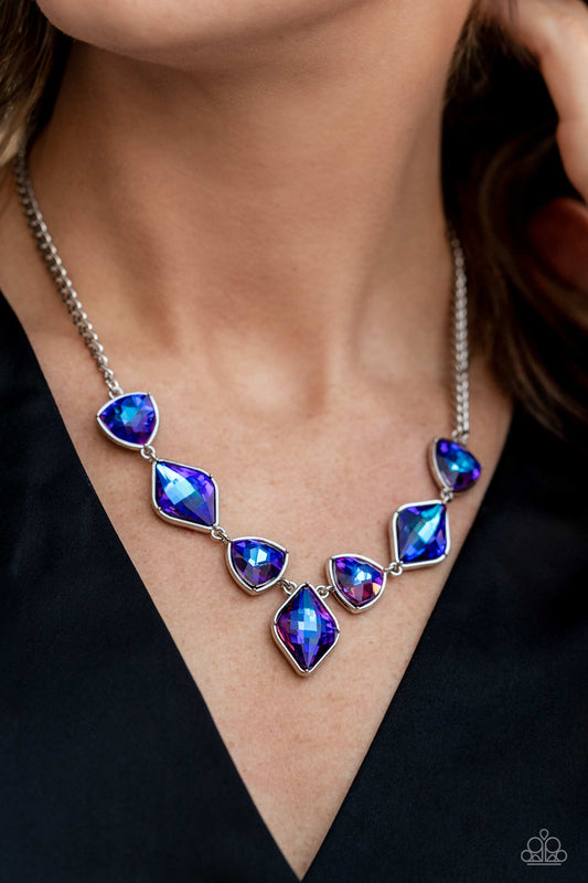 Paparazzi Accessories-Glittering Geometrics Purple LOTP Necklace Set