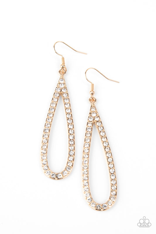 Paparazzi Accessories-Glitzy Goals Gold Earrings