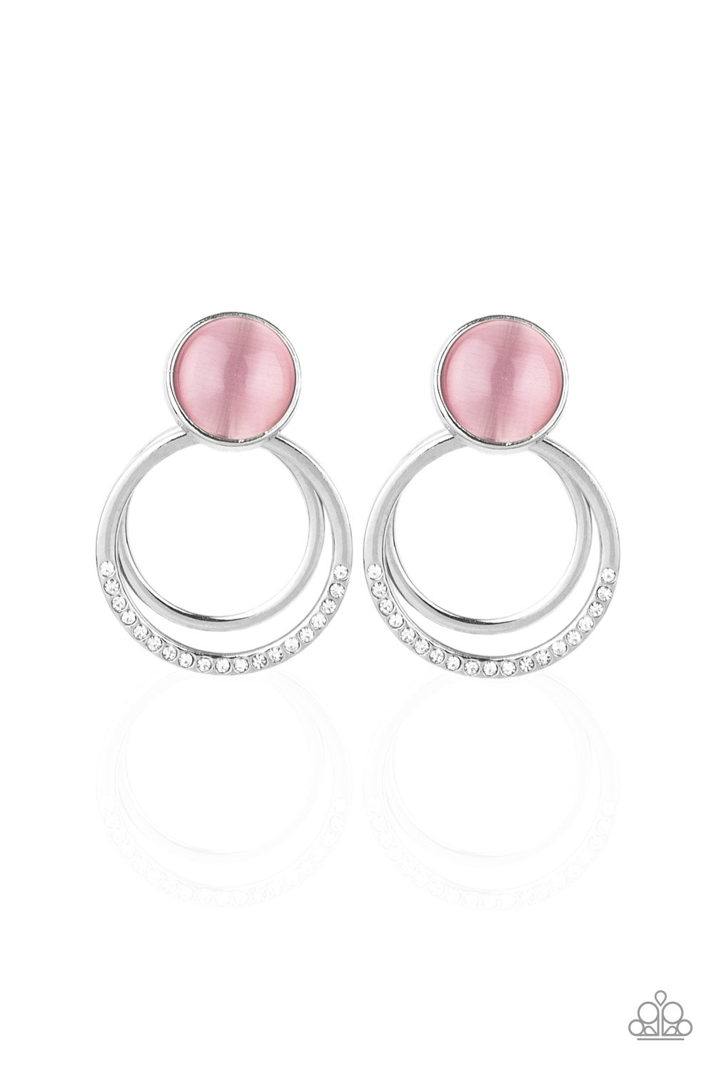 Paparazzi Accessories-Glow Roll Pink Earrings