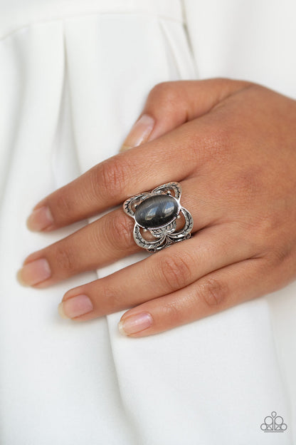 Paparazzi Accessories-Go For Glow Black Cat's Eye Stone Ring