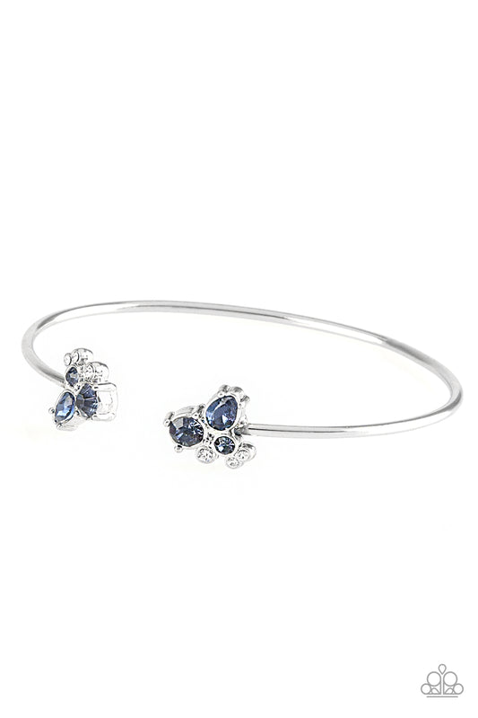 Paparazzi Accessories-Going For Glitter Blue/White Rhinestone Dainty Bracelet
