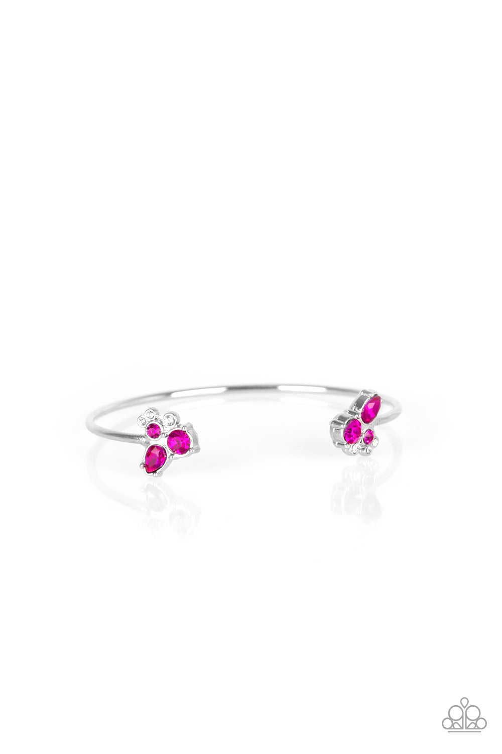 Paparazzi Accessories-Going For Glitter Pink Dainty Cuff Bracelet