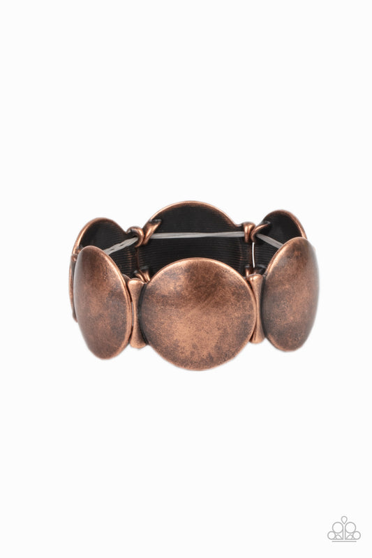 Paparazzi Accessories-Going, Going, GONG! Copper Disc Bracelet