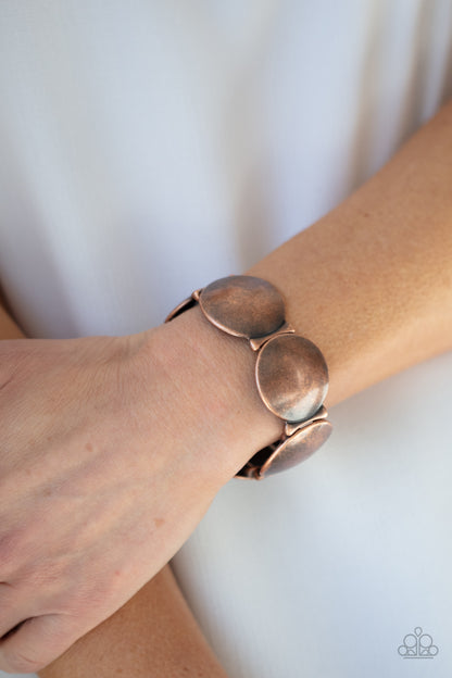 Paparazzi Accessories-Going, Going, GONG! Copper Disc Bracelet