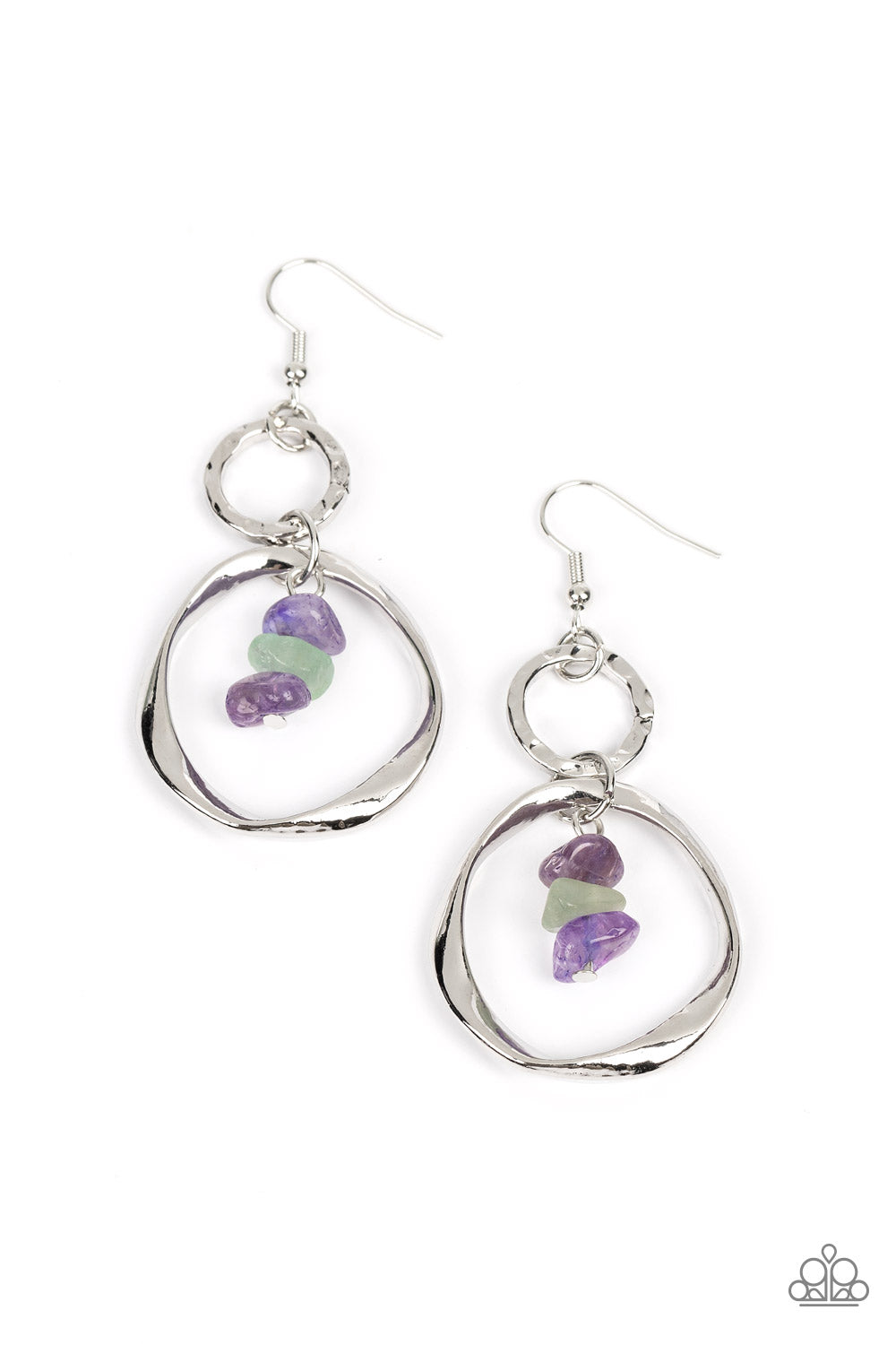 Paparazzi Accessories-Good-Natured Spirit Purple Pebble Hoop Earrings