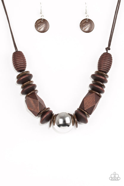 Paparazzi Accessories-Grand Turks Getaways Brown Wood Necklace Set