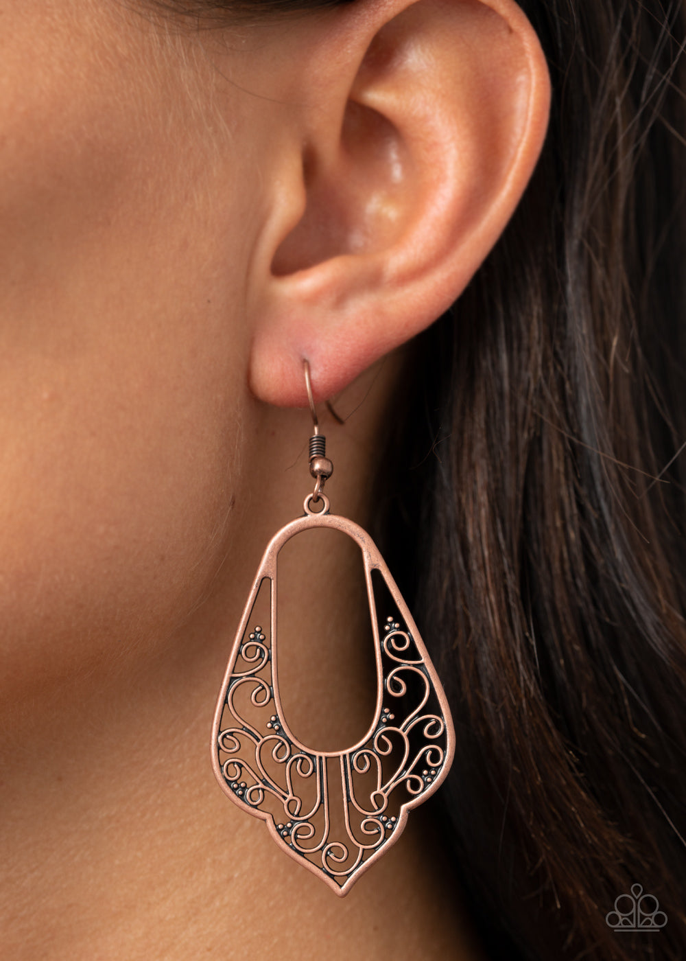 Paparazzi Accessories-Grapevine Glamour Copper Earrings