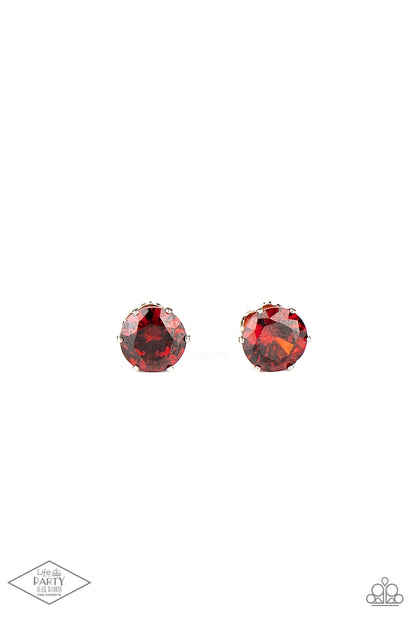 Paparazzi Accessories-Greatest Treasure Red Post Earrings