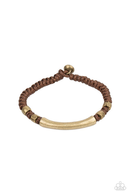 Paparazzi Accessories-Grounded in Grit Brown Rust Brass Bracelet