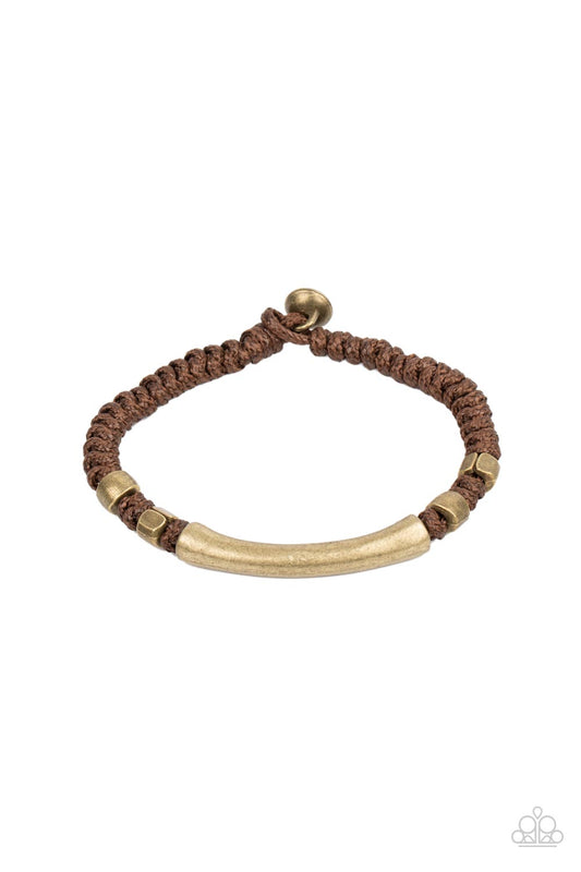 Paparazzi Accessories-Grounded in Grit Brown Rust Brass Bracelet