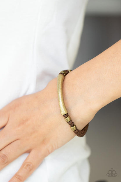 Paparazzi Accessories-Grounded in Grit Brown Rust Brass Bracelet