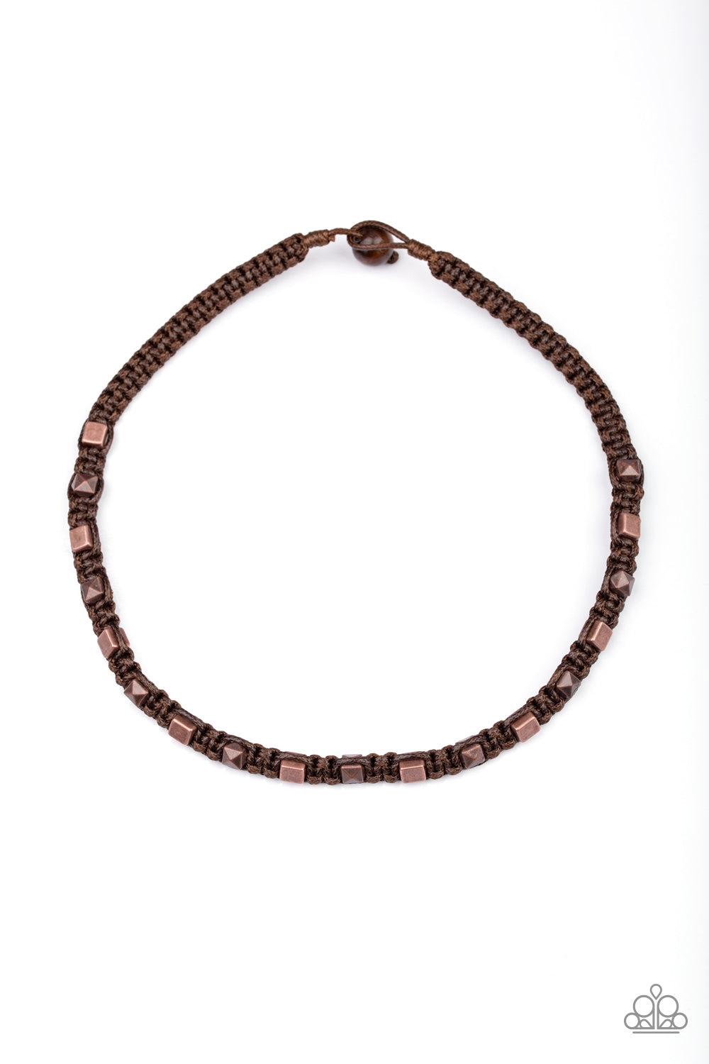 Paparazzi Accessories-Grunge Rush Men's Brown Neck Cord