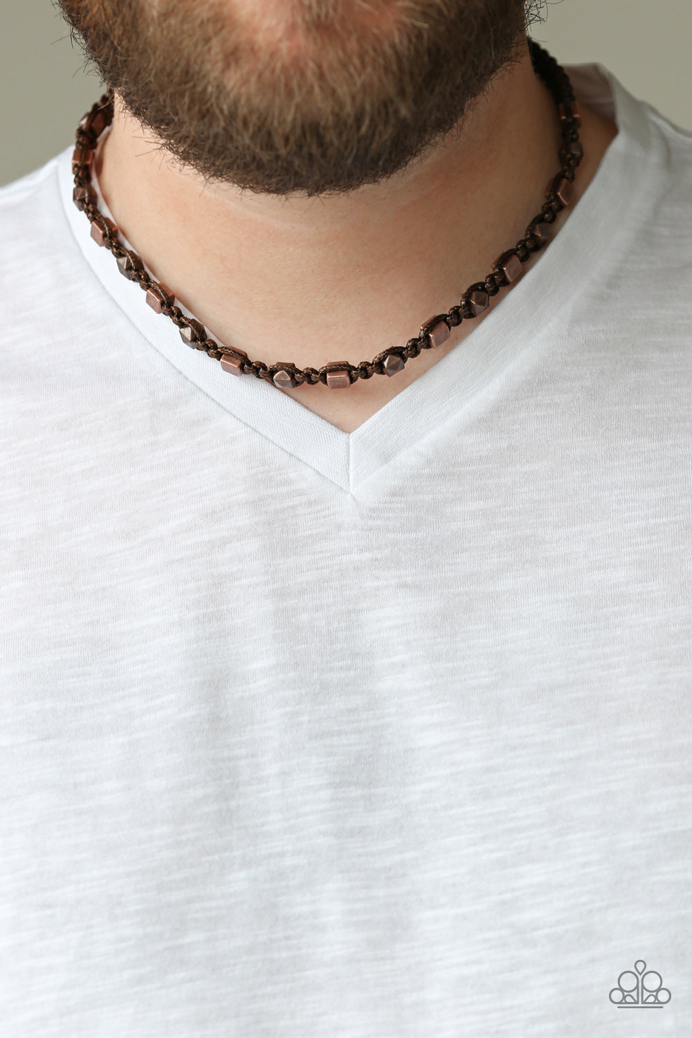 Paparazzi Accessories-Grunge Rush Men's Brown Neck Cord