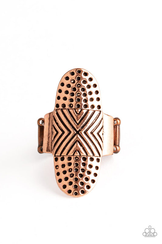 Paparazzi Accessories-Guru Grunge Copper Oval Ring