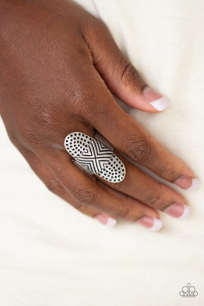 Paparazzi Accessories-Guru Grunge Silver Ring