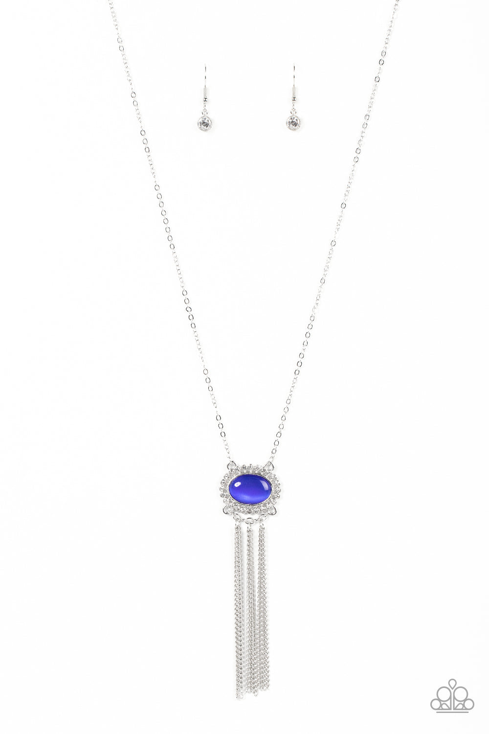 Paparazzi Accessories-Happily Ever Ethereal Blue Cat's Eye Necklace Set