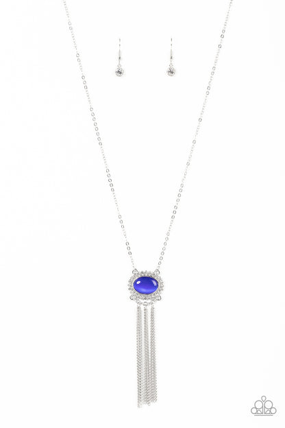 Paparazzi Accessories-Happily Ever Ethereal Blue Cat's Eye Necklace Set