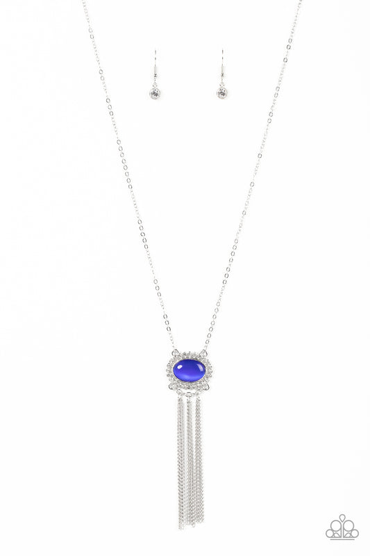 Paparazzi Accessories-Happily Ever Ethereal Blue Cat's Eye Necklace Set