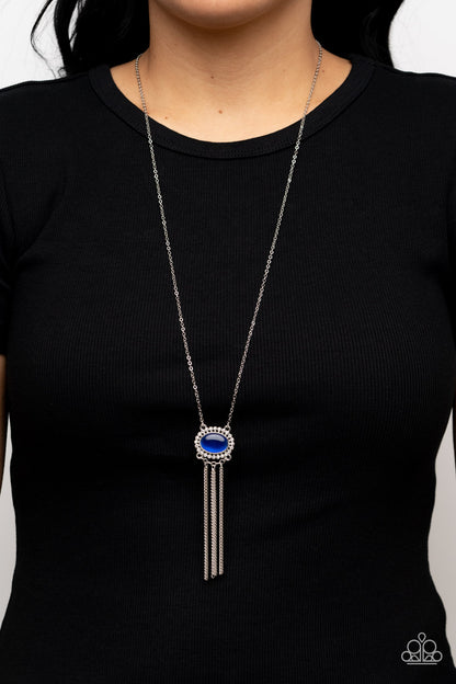 Paparazzi Accessories-Happily Ever Ethereal Blue Cat's Eye Necklace Set