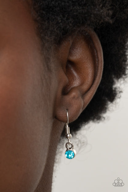 Paparazzi Accessories-Happily Heartwarming Blue "Mother" Embossed Heart Necklace Set