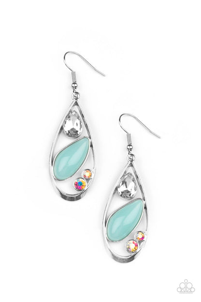 Paparazzi Accessories-Harmonious Harbors Blue Iridescent Earrings