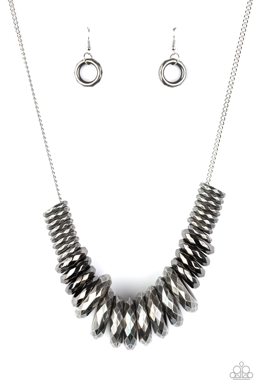 Paparazzi Accessories-Haute Hardware Silver Ring Necklace Set