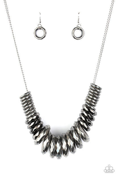 Paparazzi Accessories-Haute Hardware Silver Ring Necklace Set