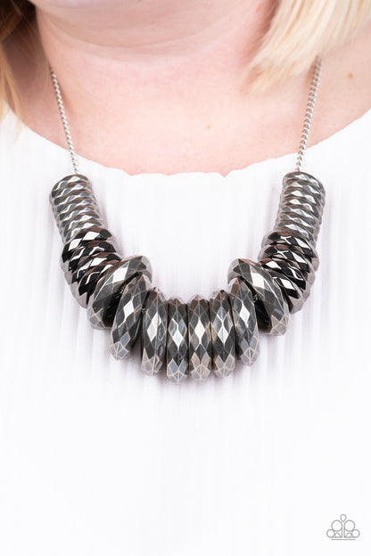 Paparazzi Accessories-Haute Hardware Silver Ring Necklace Set