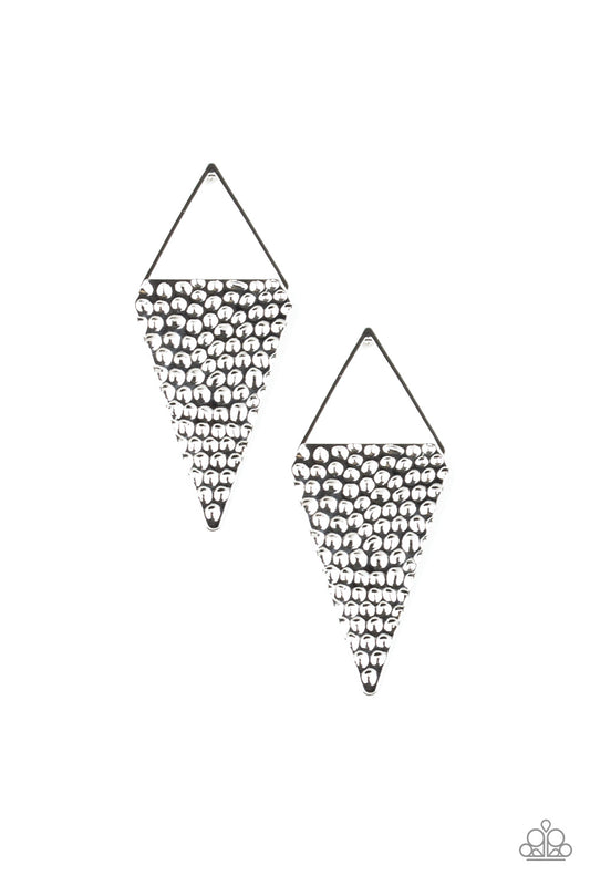 Paparazzi Accessories-Have A Bite Silver Earrings