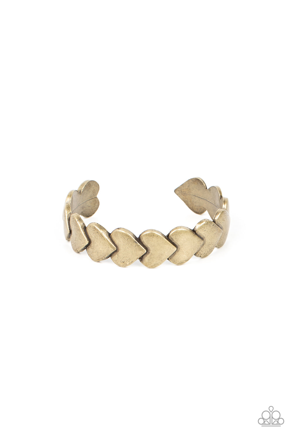 Paparazzi Accessories-Hearts Galore Brass Flirty Heart Cuff Bracelet