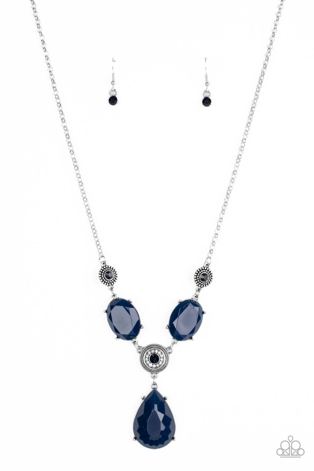 Paparazzi Accessories-Heirloom Hideaway Blue Necklace Set