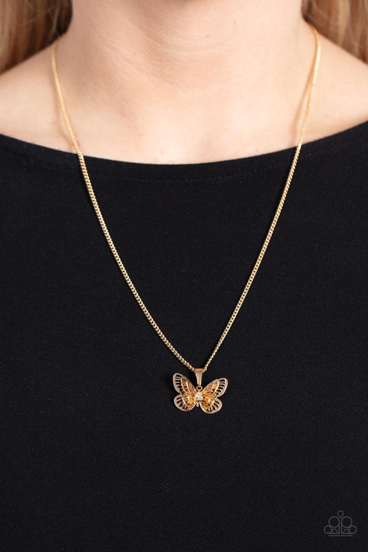 Paparazzi Accessories-High-Flying Fashion Multi Butterfly Necklace Set