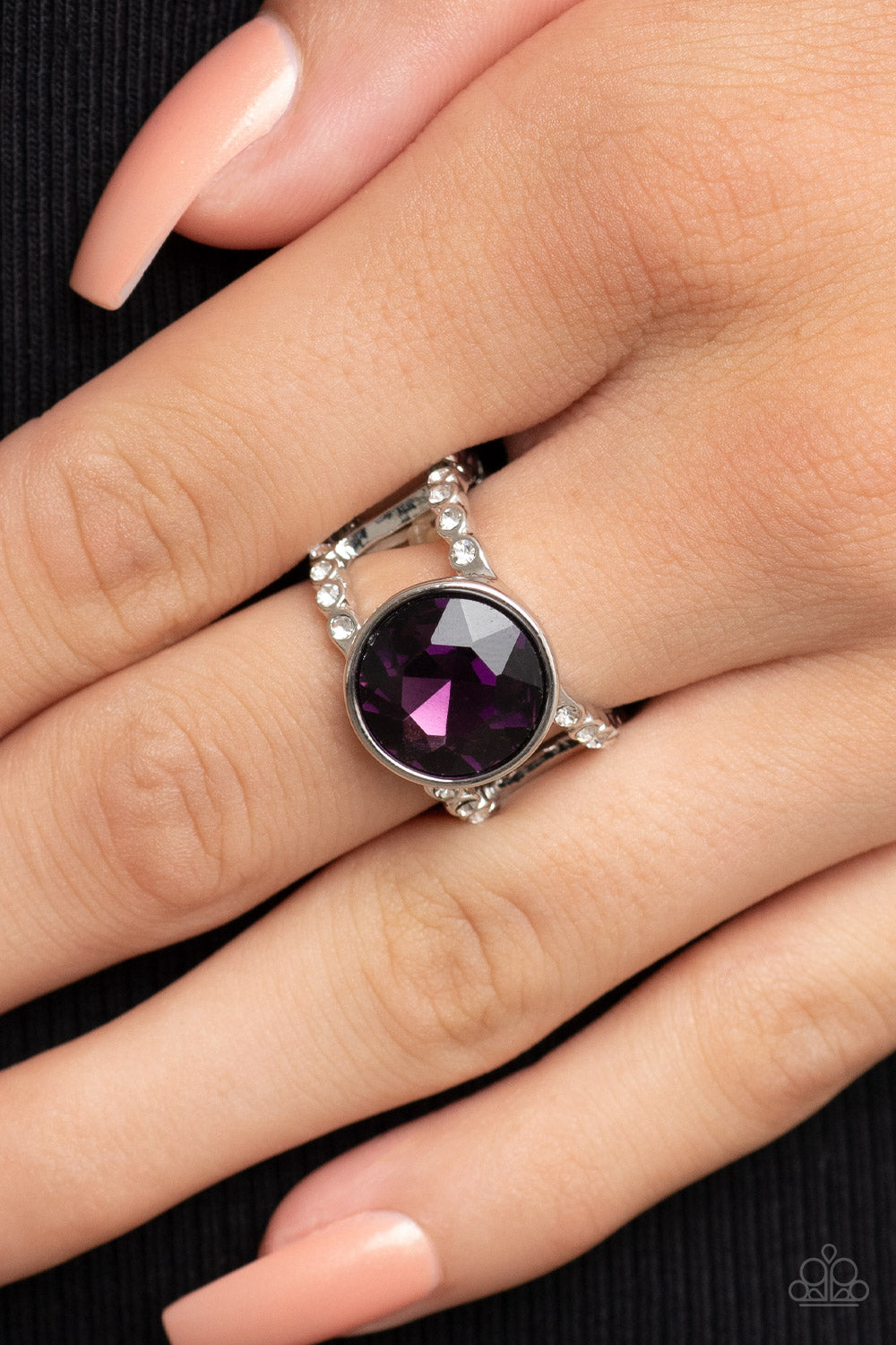 Paparazzi Accessories-High Roller Sparkle Purple Solitaire Ring