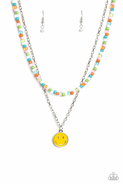 Paparazzi Accessories-High School Reunion Multi Bead Smiley Necklace Set