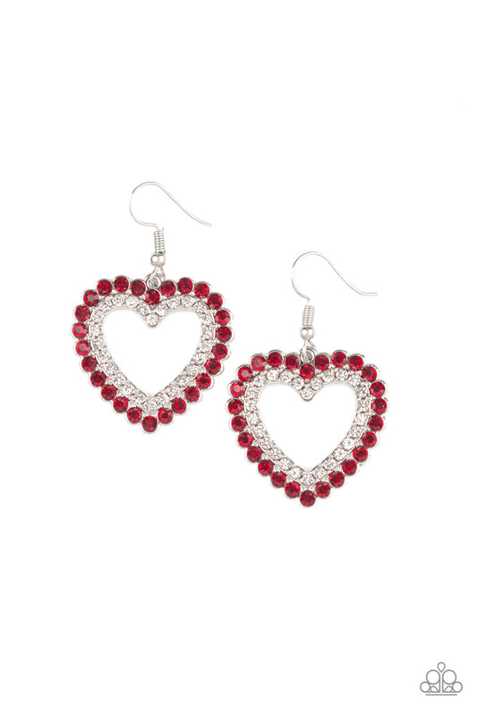 Paparazzi Accessories-High School Sweethearts Red Earrings
