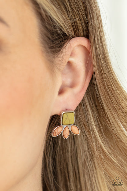Paparazzi Accessories-Hill Country Blossoms Multi Trio Stone Earrings
