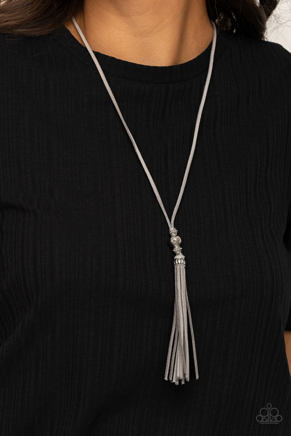 Paparazzi Accessories-Hold MY Tassel Silver Necklace Set