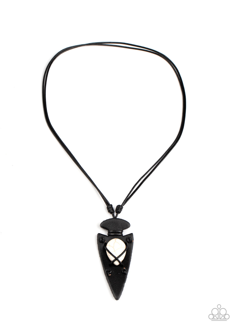 Paparazzi Accessories-Hold Your ARROWHEAD UP HIGH Men's White Neck Cord