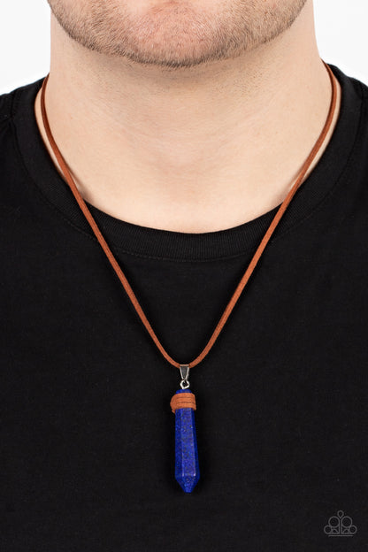 Paparazzi Accessories-Holistic Harmony Lapis Blue Stone Men's Pendulum