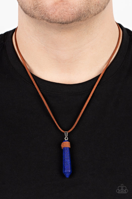 Paparazzi Accessories-Holistic Harmony Lapis Blue Stone Men's Pendulum