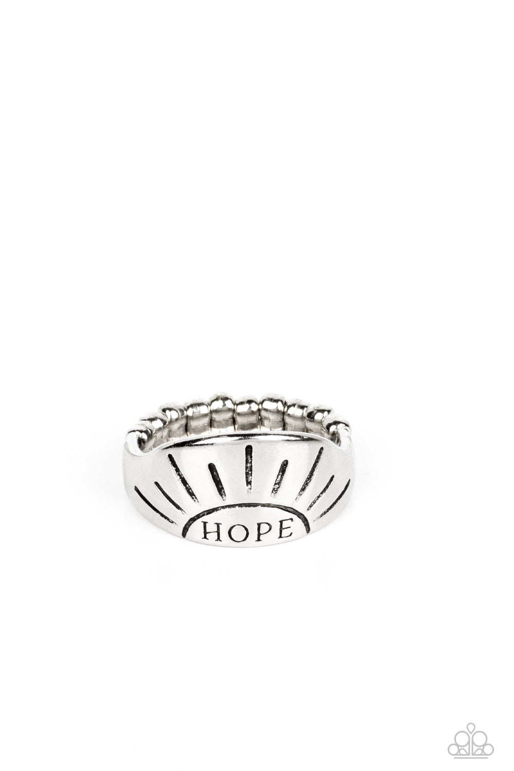 Paparazzi Accessories-Hope Rising Silver Linear "HOPE" Ring