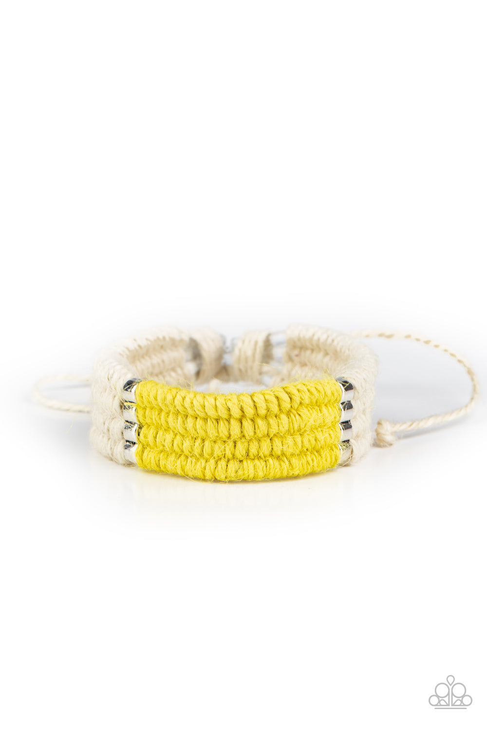 Paparazzi Accessories-Hot Cross BUNGEE Yellow Bracelet