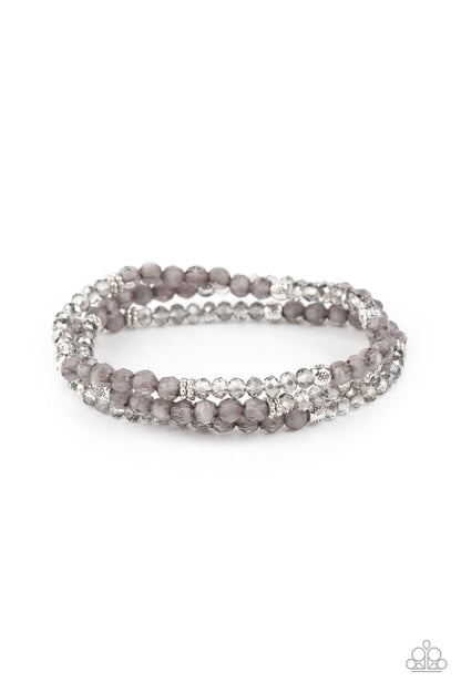Paparazzi Accessories-How Does Your Garden GLOW Silver Crystal Bead Bracelet