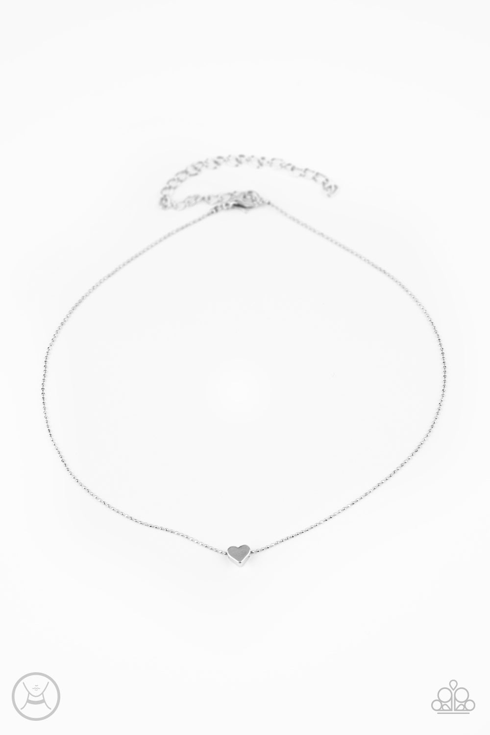 Paparazzi Accessories-Humble Heart Silver Dainty Necklace Set