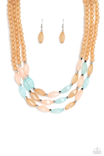 Paparazzi Accessories-I BEAD You Now Multi Cloudy Oval Bead Necklace Set
